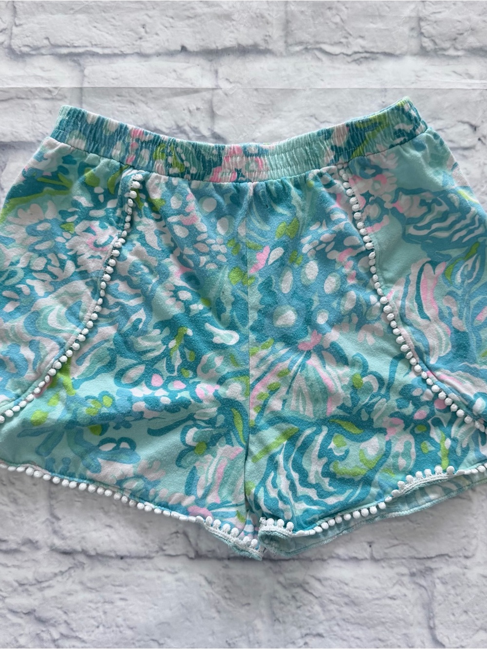 Lilly Pulitzer Marielle Shorts Girls L (8–10) | Blue Ibiza Aqua La Vista